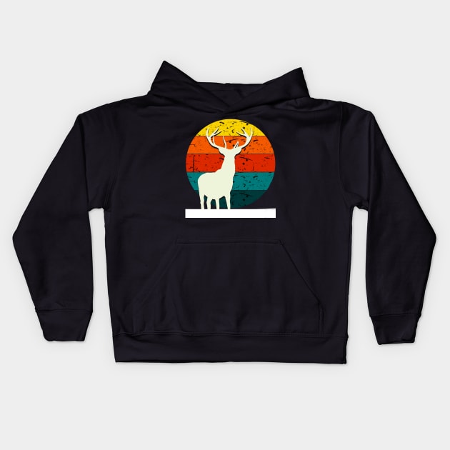 Vintage retro sunset art of zoo Kids Hoodie by TeeText